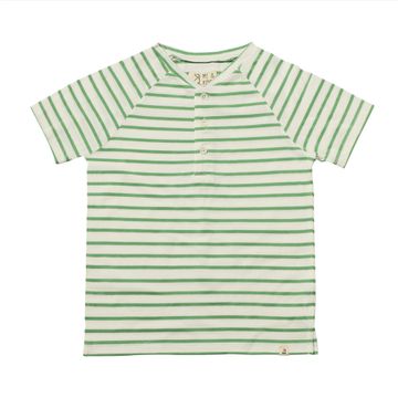 Boys Frigat Raglan Henley Green/White Stripe by Me & Henry