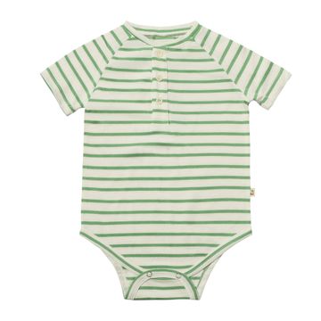 Boys Raglan Onesie Green/White Stripe by Me & Henry