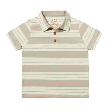 Boys Flagstaff Polo Grey/White/White Stripe by Me & Henry