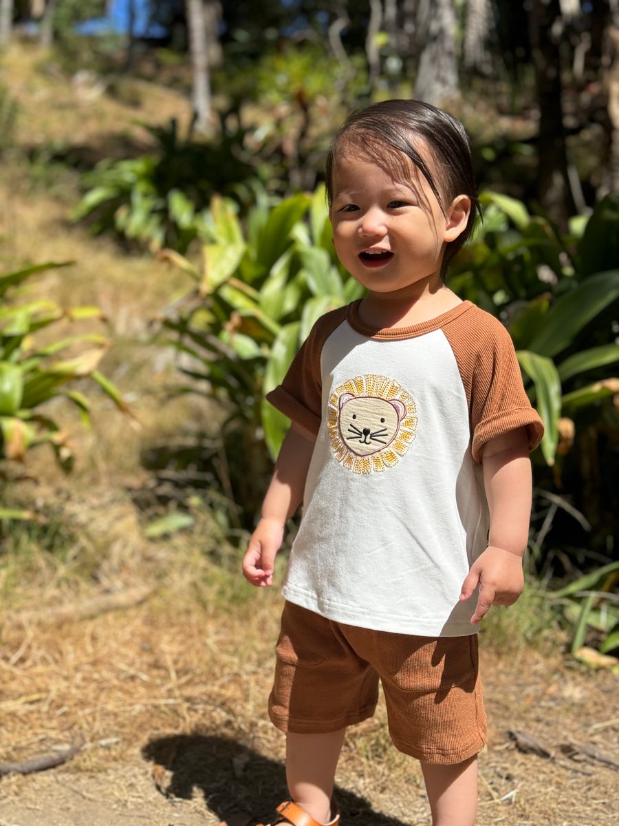 Boys Lucas 2 Piece Shorts and Tee Set-Lion