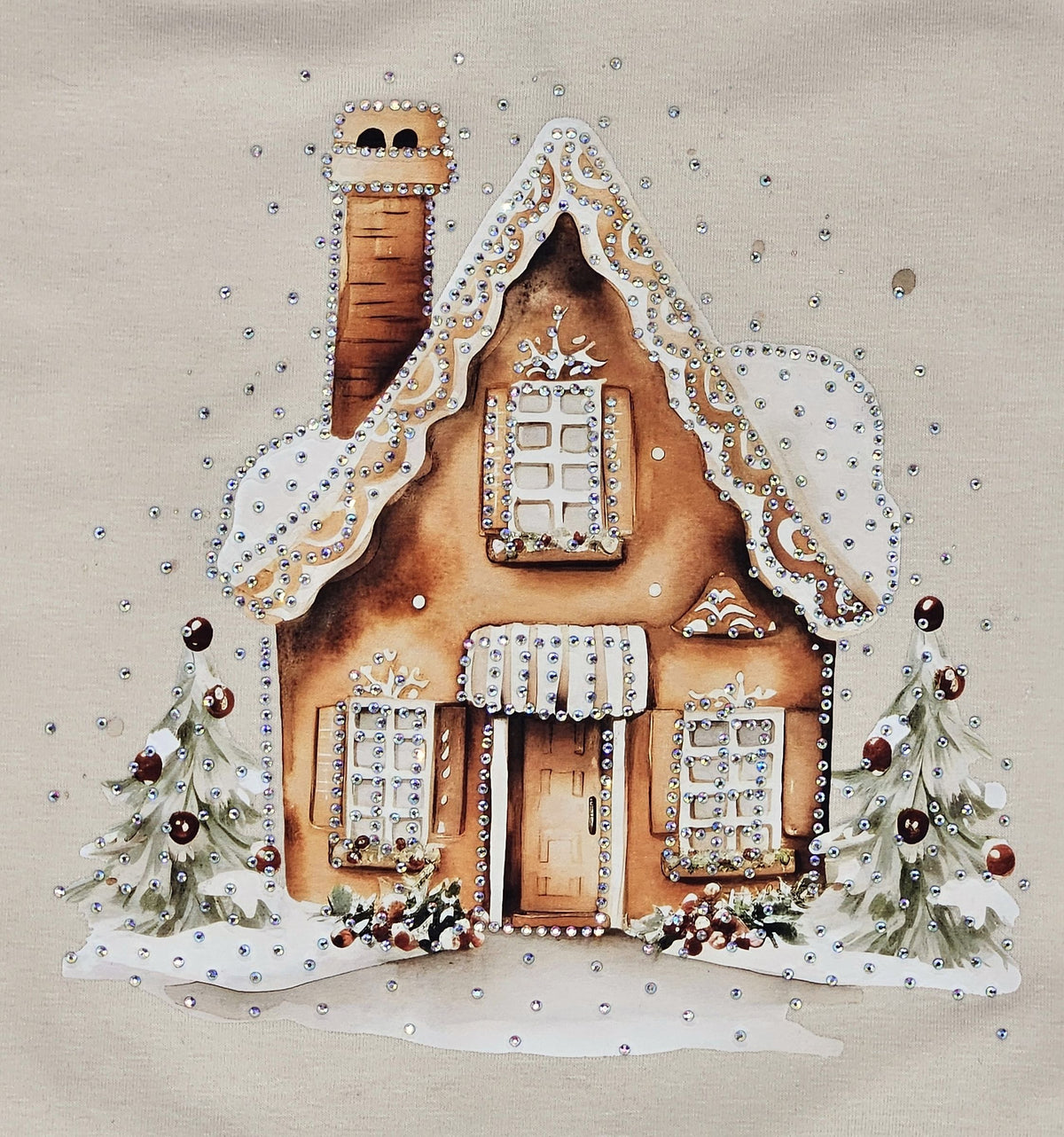 Girls Beige Gingerbread House T-Shirt by ML Kids