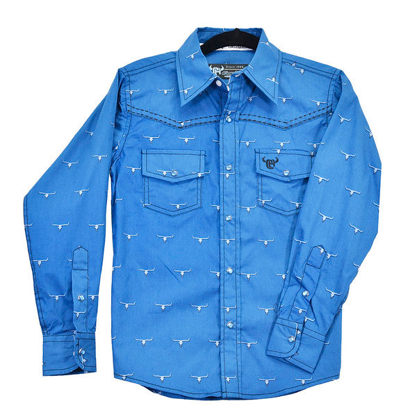 Boys All Over Skulls Shirt by Cowboy Hardware