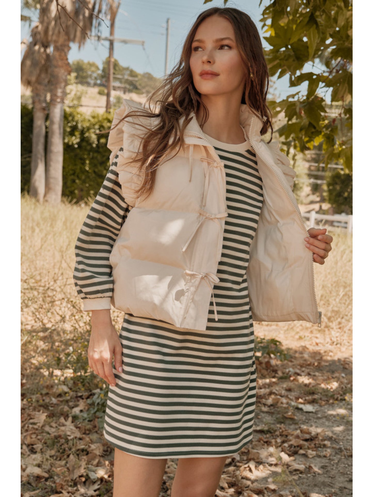 Ladies Puffer Vest by JODIFL - Cream