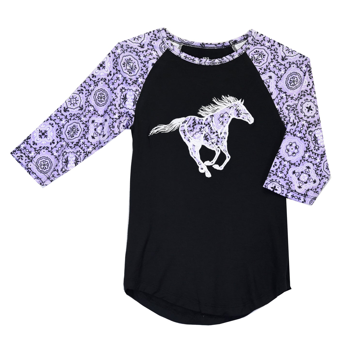 Girls Wild Horse Raglan Tee by Cowboy Hardware