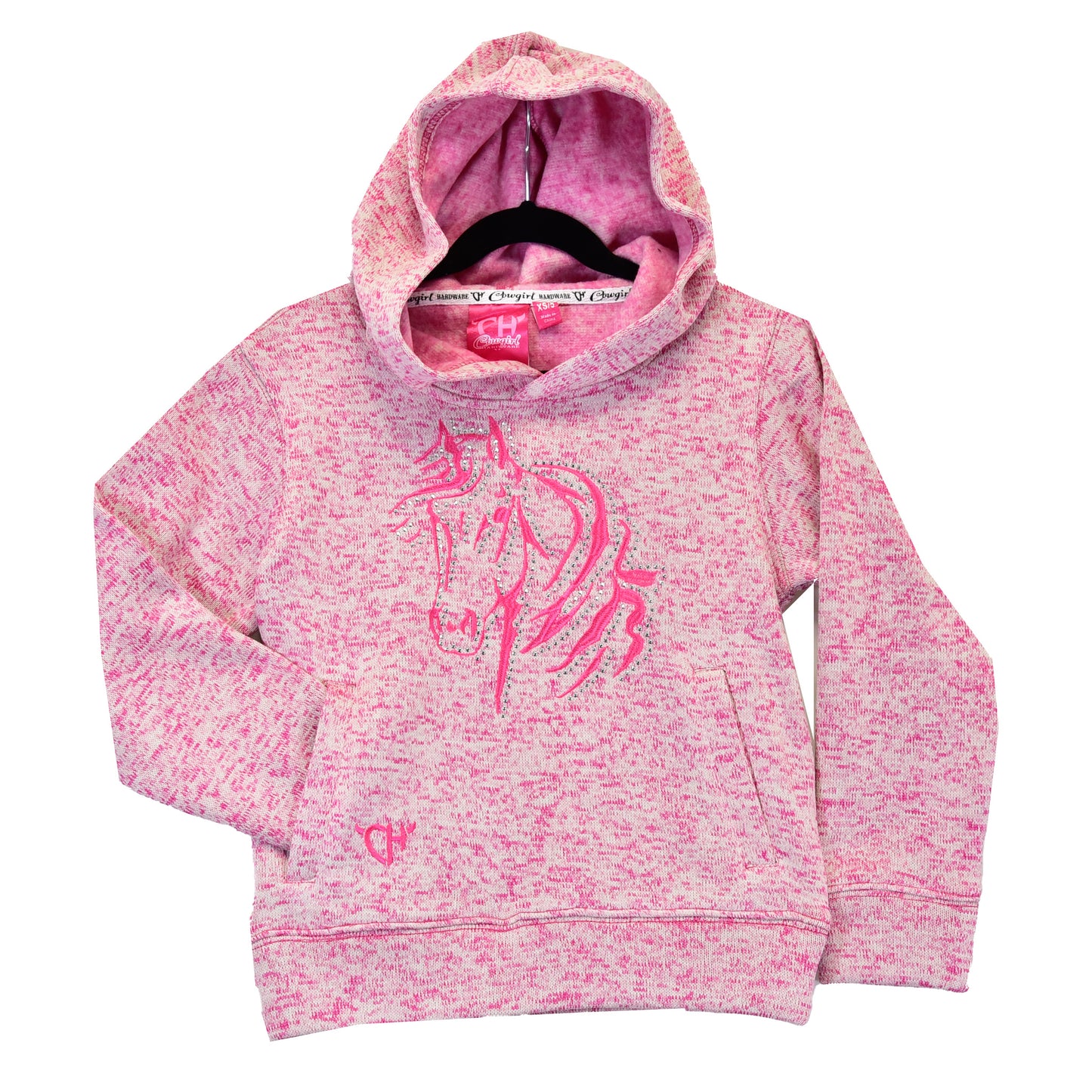 Girls Bella Horse Speckle Fleece Hoody by Cowboy Hardware
