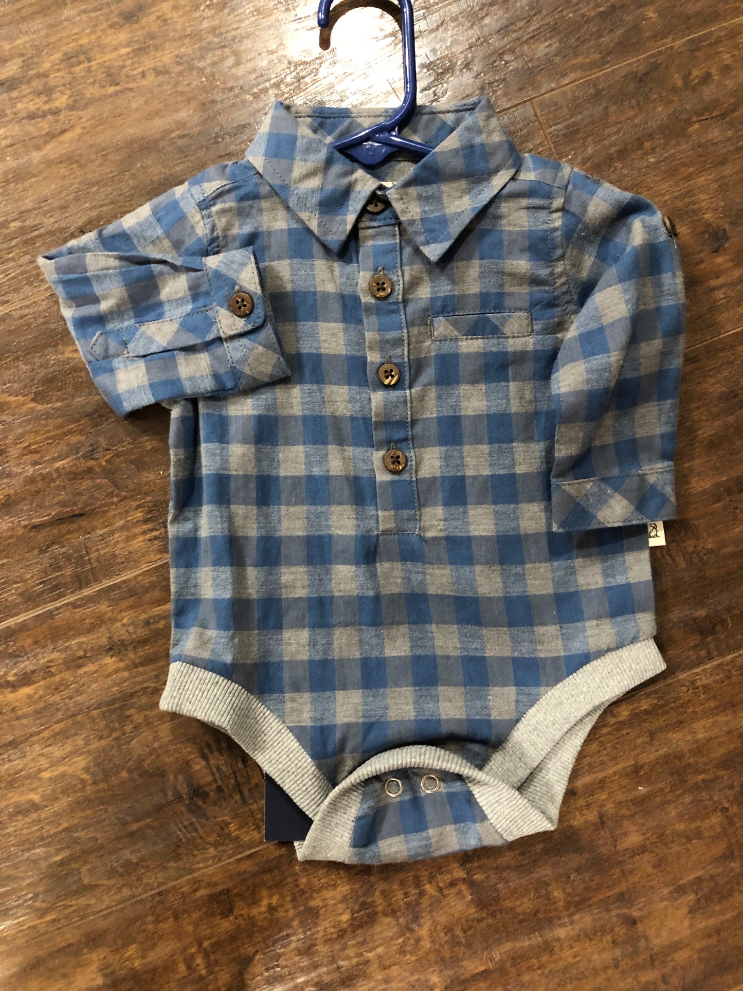 Boys Blue Check Onesie and Shirt by Me & Henry