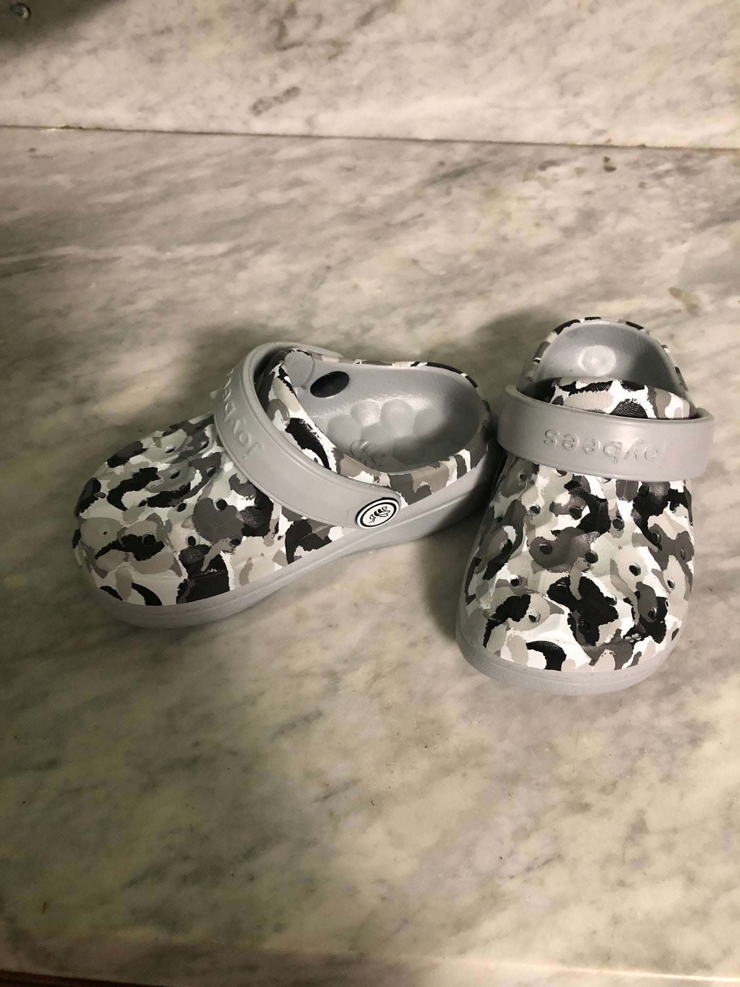 Boys Graphic Grey Camo Varsity Clog by Joybees