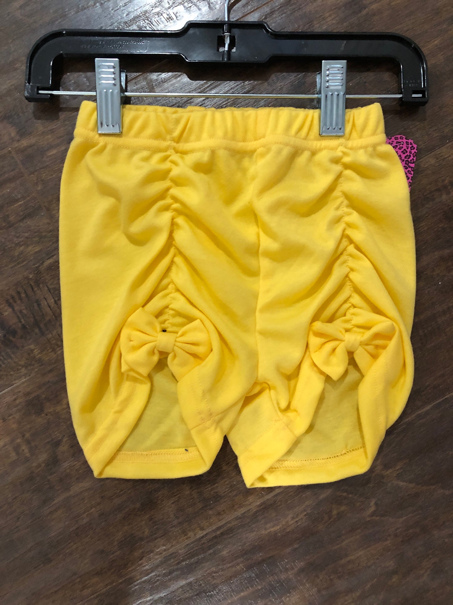 Girls Yellow Bloomer Shorts with Bow