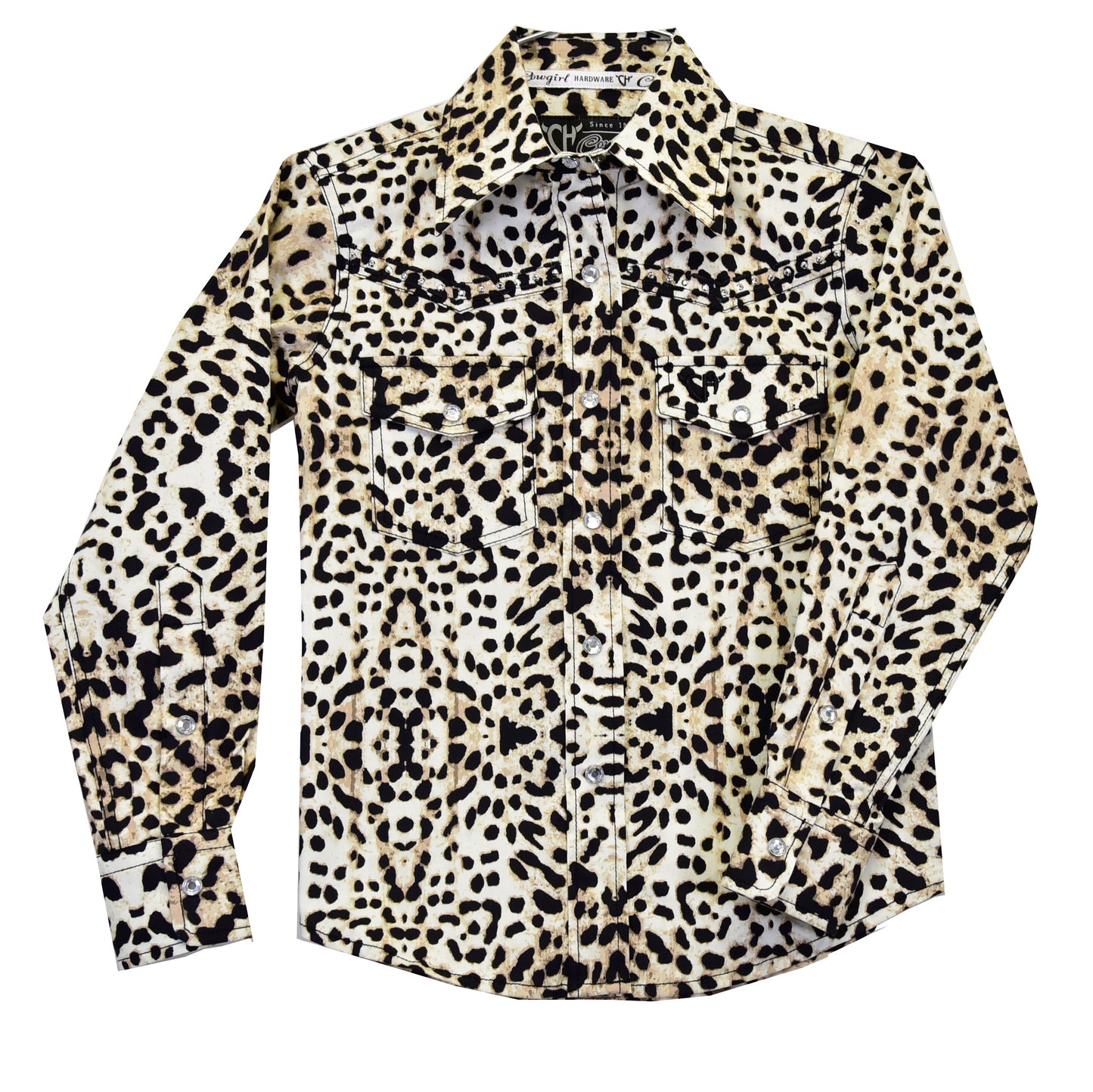 Girls Leopard L/S Print Shirt by Cowboy Hardware
