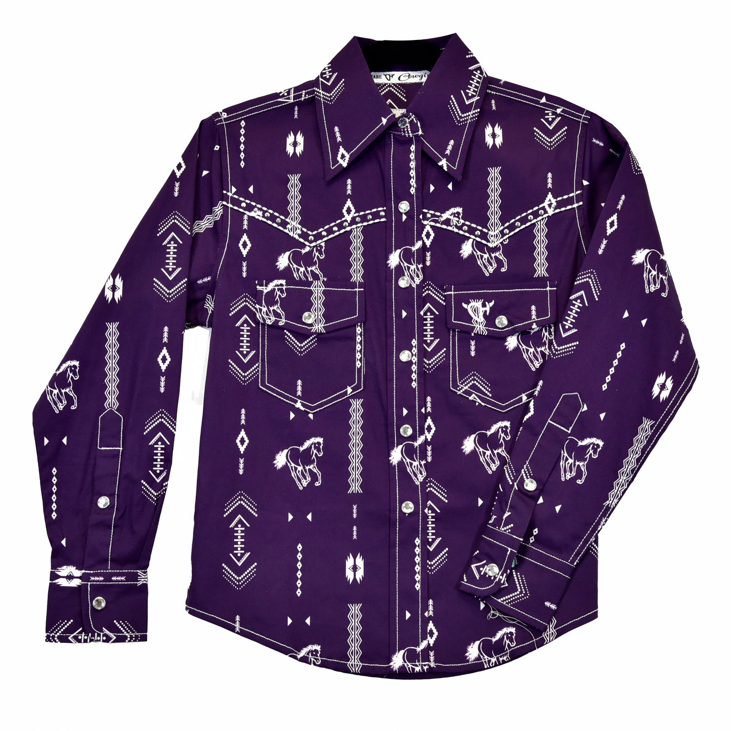 Girls Horse Aztec L/S Print Shirt by Cowboy Hardware