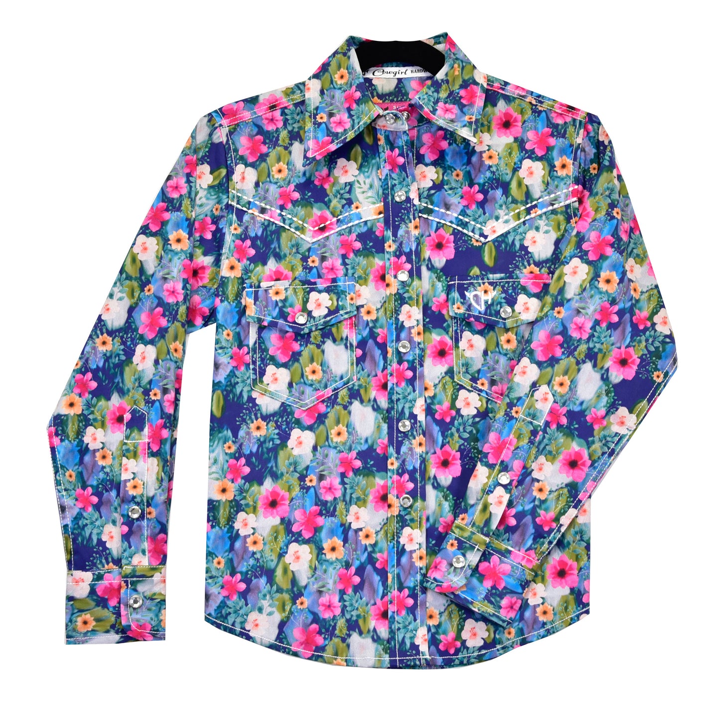 Girls Floral Monet L/S Print Shirt by Cowboy Hardware
