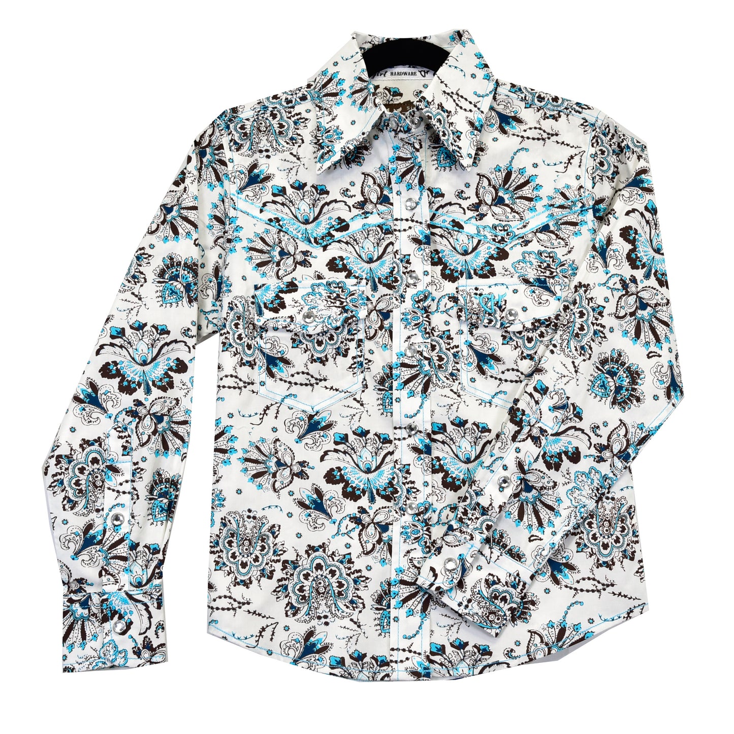 Girls Peacock Paisley L/S Print Shirt by Cowboy Hardware