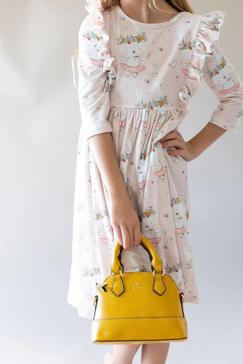 Girls Don't Worry, Be Hoppy Ruffle Twirl Dress by Mila & Rose