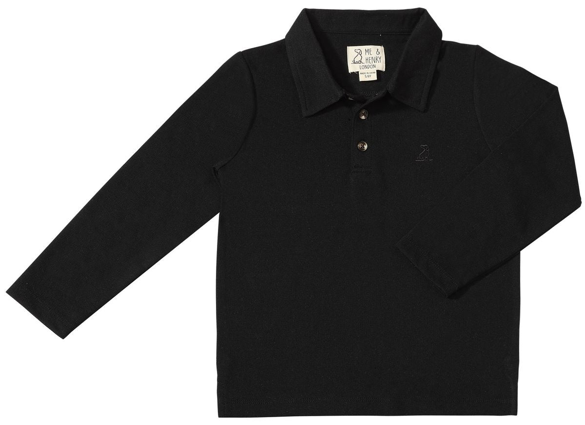 Boys Black Spencer Polo by Me & Henry