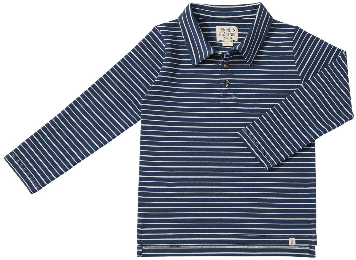 Boys Navy and White Spencer Polo by Me & Henry