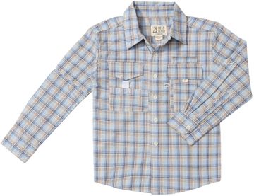 Boys Blue/Sky Plaid Sawyer Fishing Shirt by Me & Henry