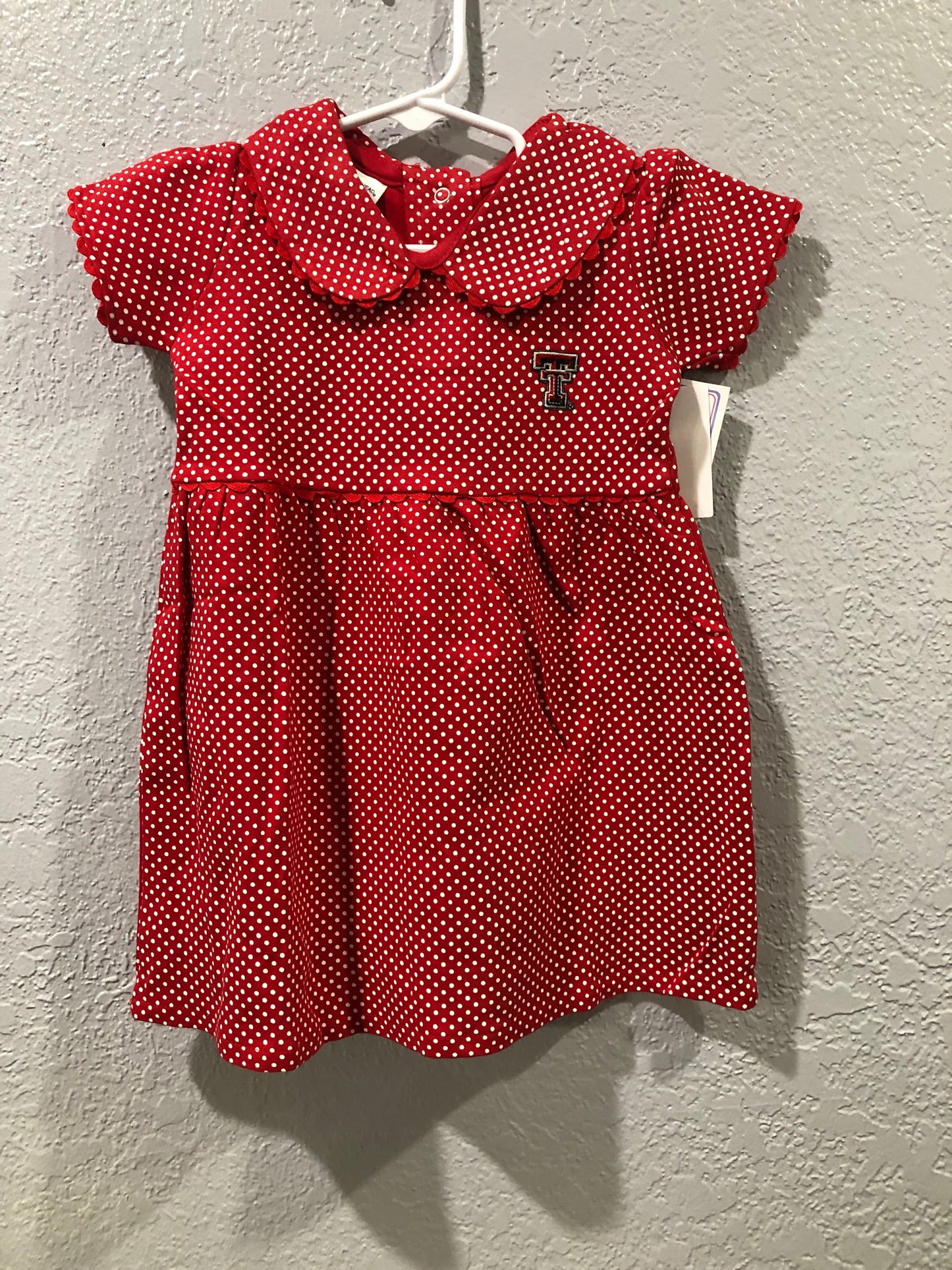 Girls Texas Tech Red Peter Pan Dress by Two Feet Ahead