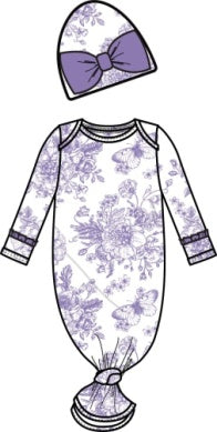 Baby Girls Ruffle Knotted Sleep Gown & Hat by RuffleButts