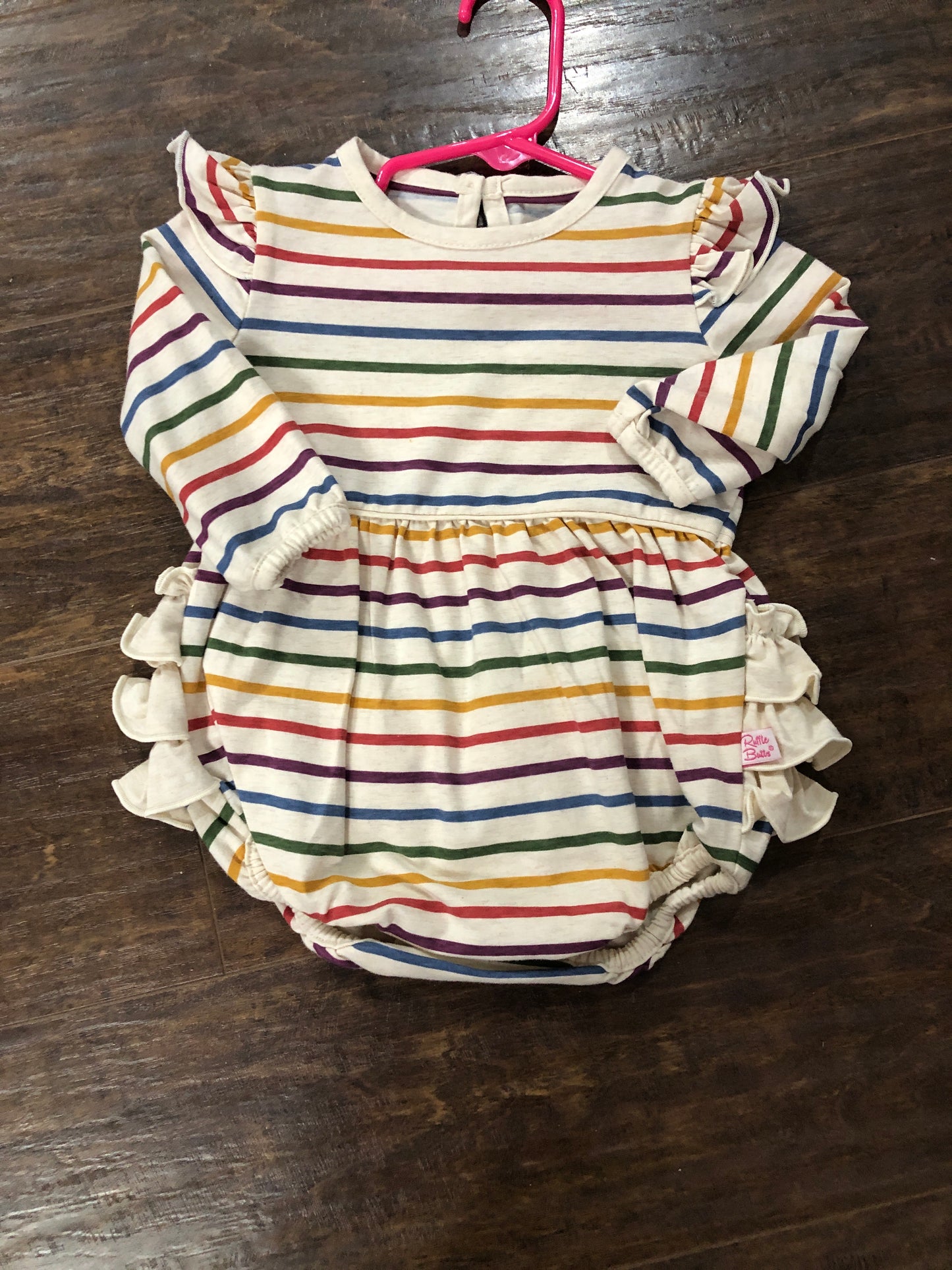 Girls Countryside Rainbow Stripe Bubble or Dress by RuffleButts