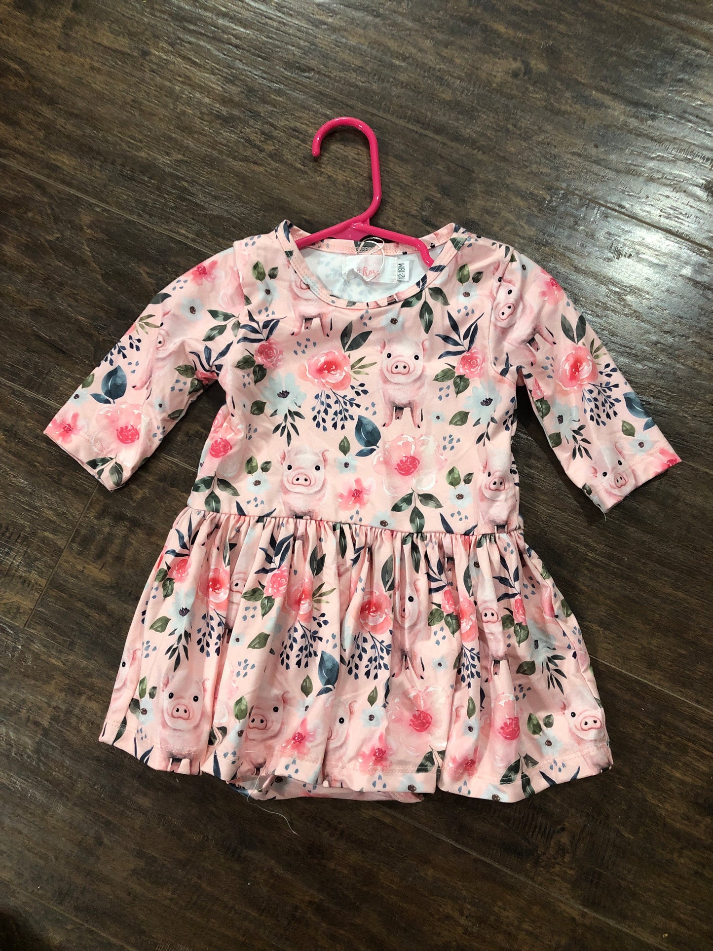 Girls Pink Piggy Twirl Bodysuit by Mila & Rose