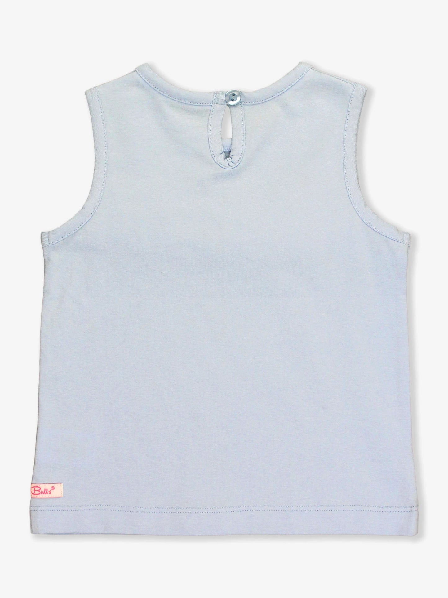 Girls Windsurfer Blue Knit Ruffle Trim Tank by RuffleButts