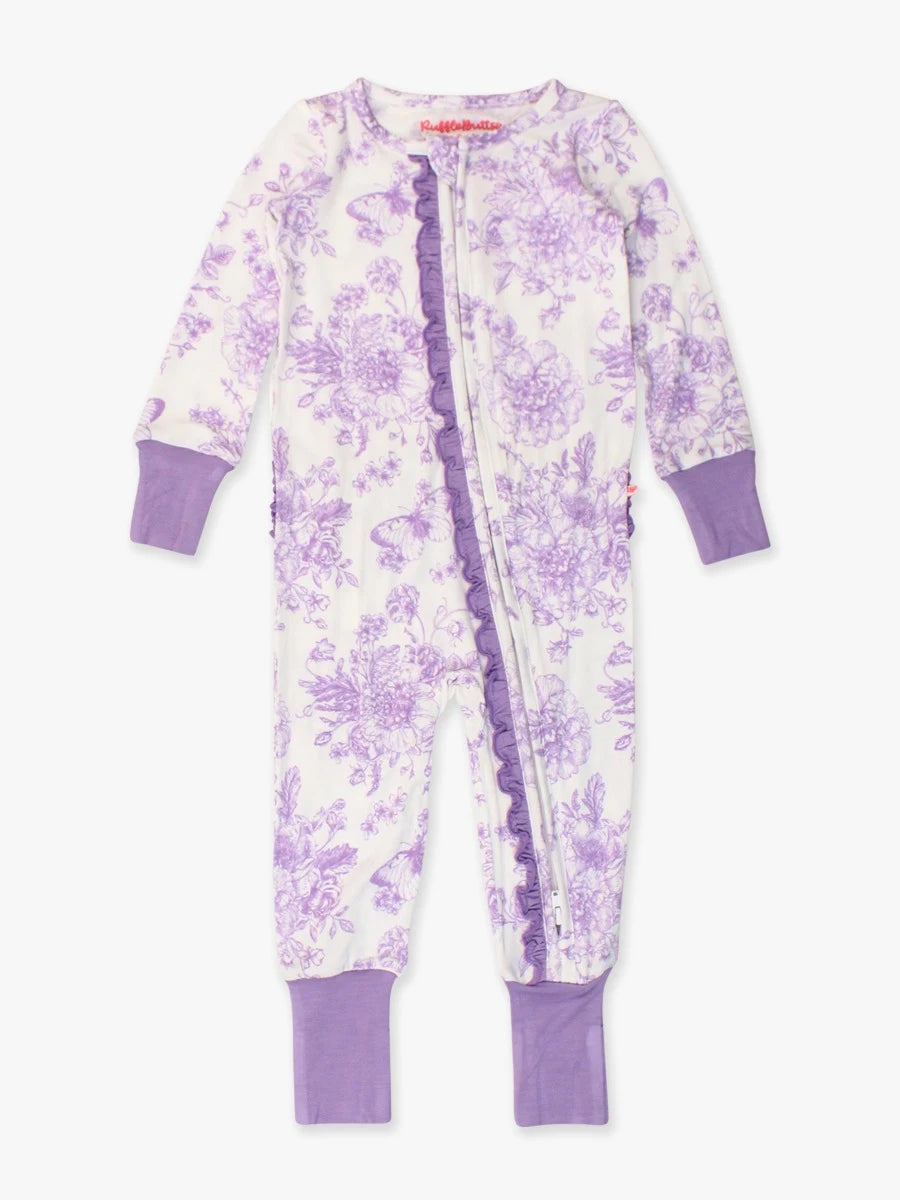 Girls Wisteria Butterfly Garden Toile 1 Piece PJ by RuffleButts