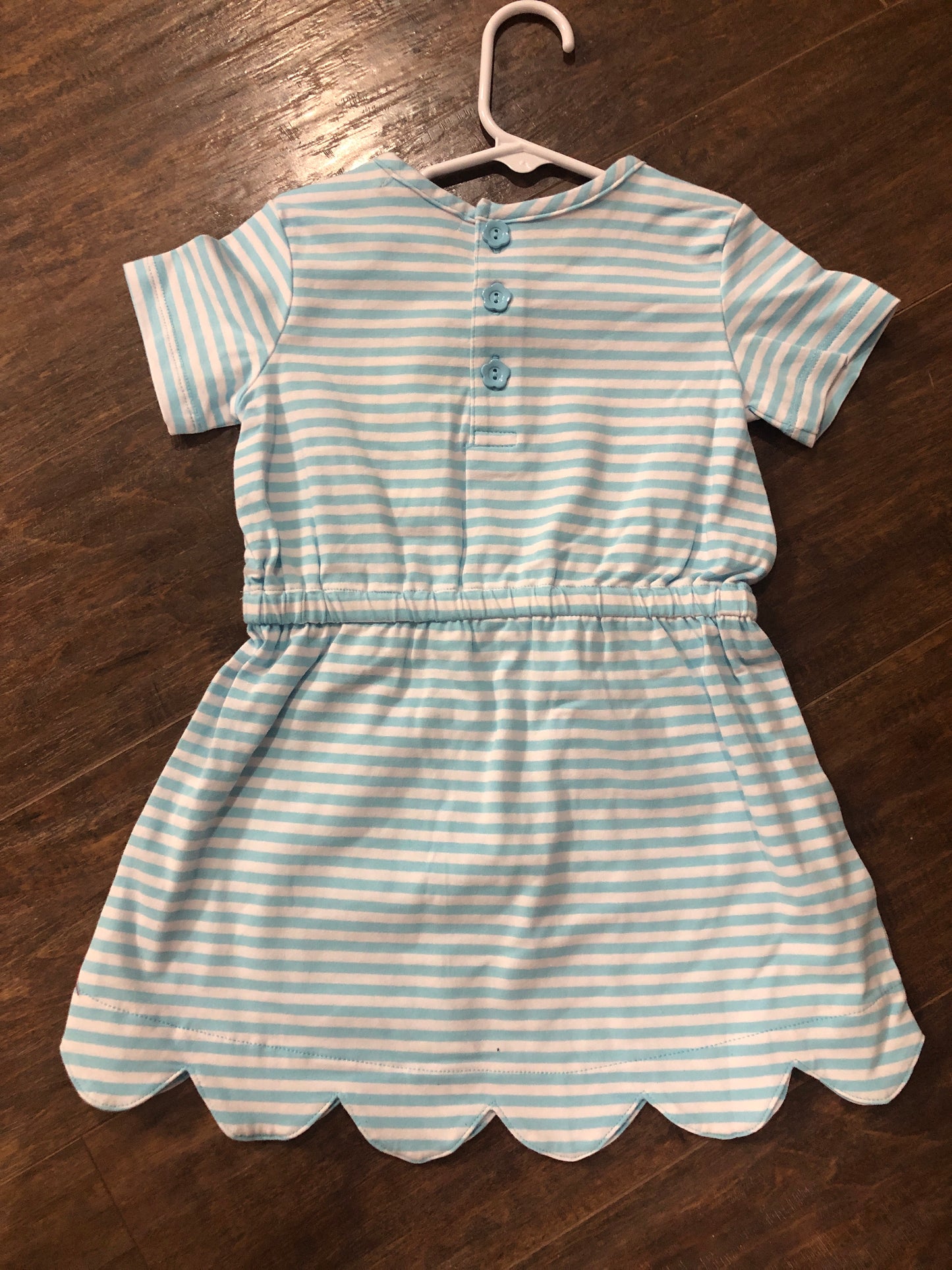 Girls Turquoise Stripe A-Line Dress by Ishtex