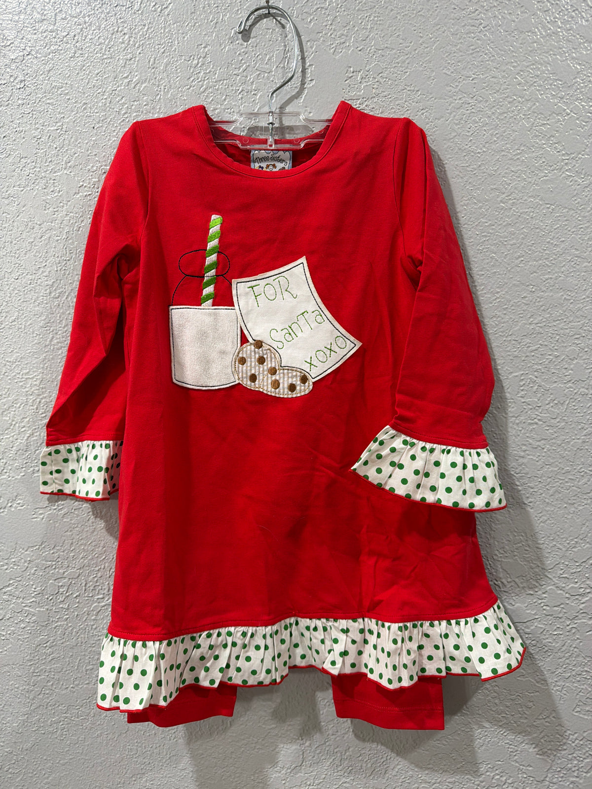 Girls Cookies and Milk for Santa Top w/Leggings by Three Sisters