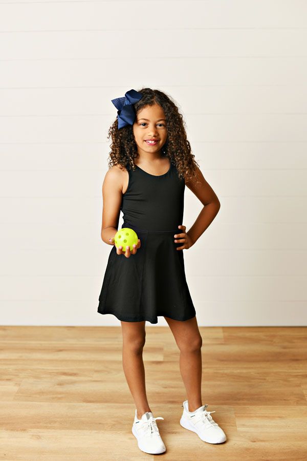 Girls Black Tennis Dress by Swoon