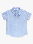 Boys Cornflower Blue Gingham SS Button Down Shirt by RuggedButts