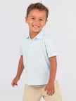 Boys Light Blue Pique Short Sleeve Polo Shirt by RuggedButts