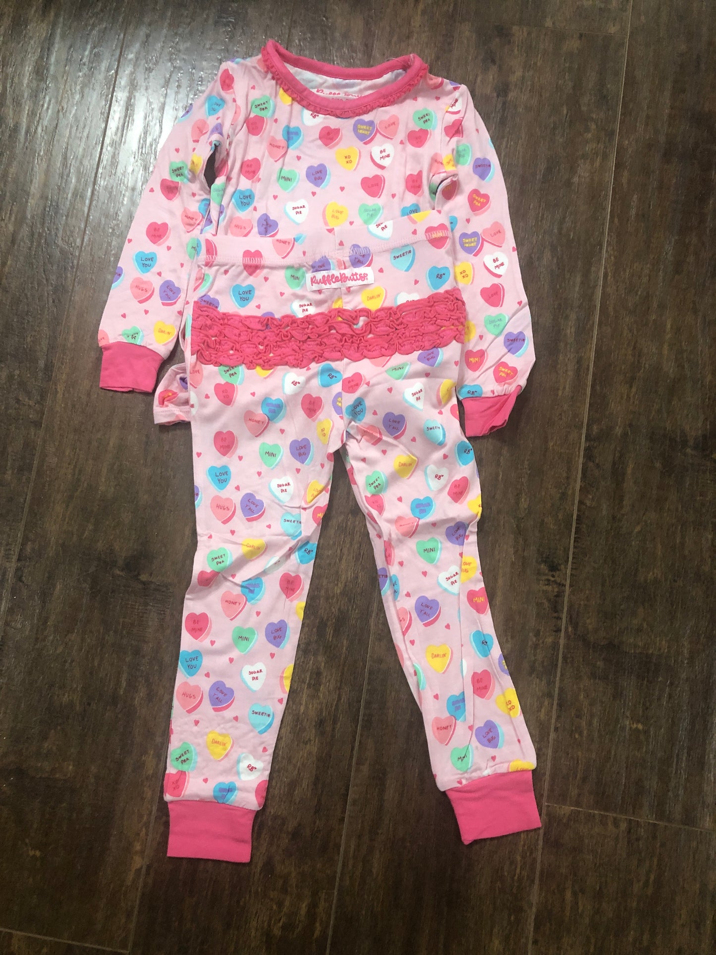 Girls Be My Valentine 1 or 2 Piece Pajama by RuffleButts