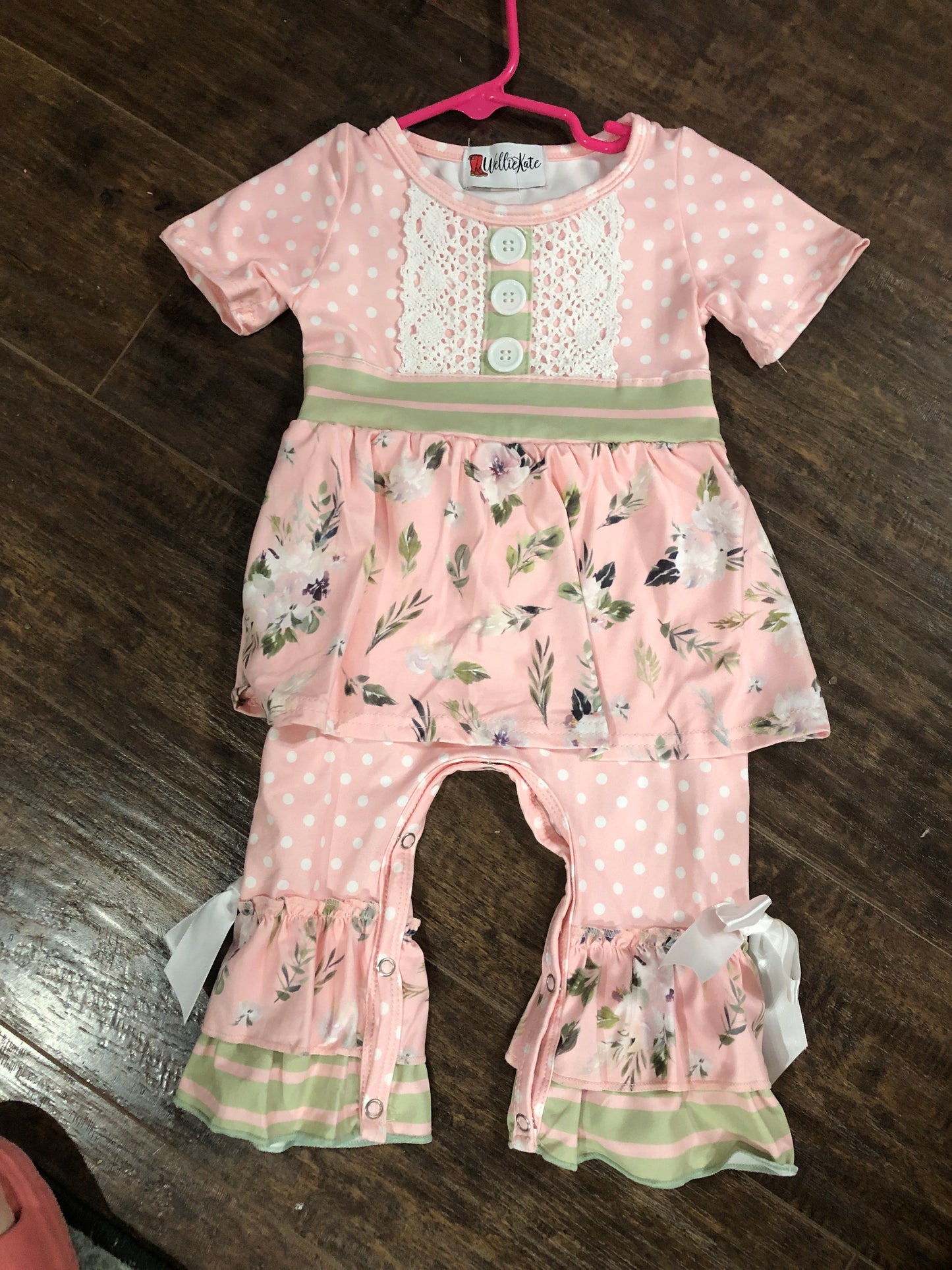 Girls Pink 1 Piece Dress w/Attached Pants by Wellie Kate