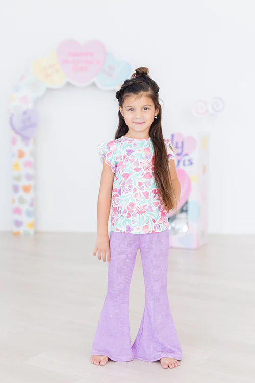 Girls Bright Lilac Scrunchy Bells by Mila & Rose