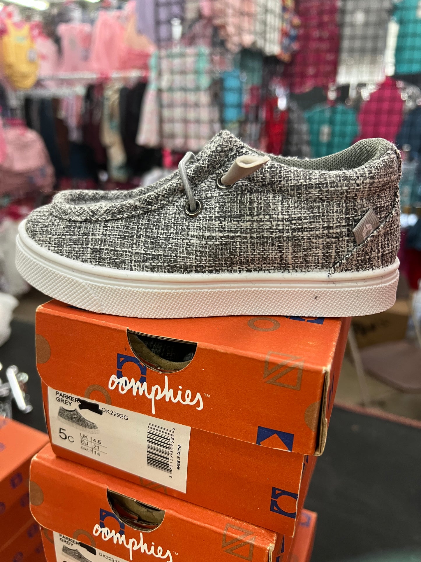 Boys and Girls Parker Grey Shoe by Oomphies