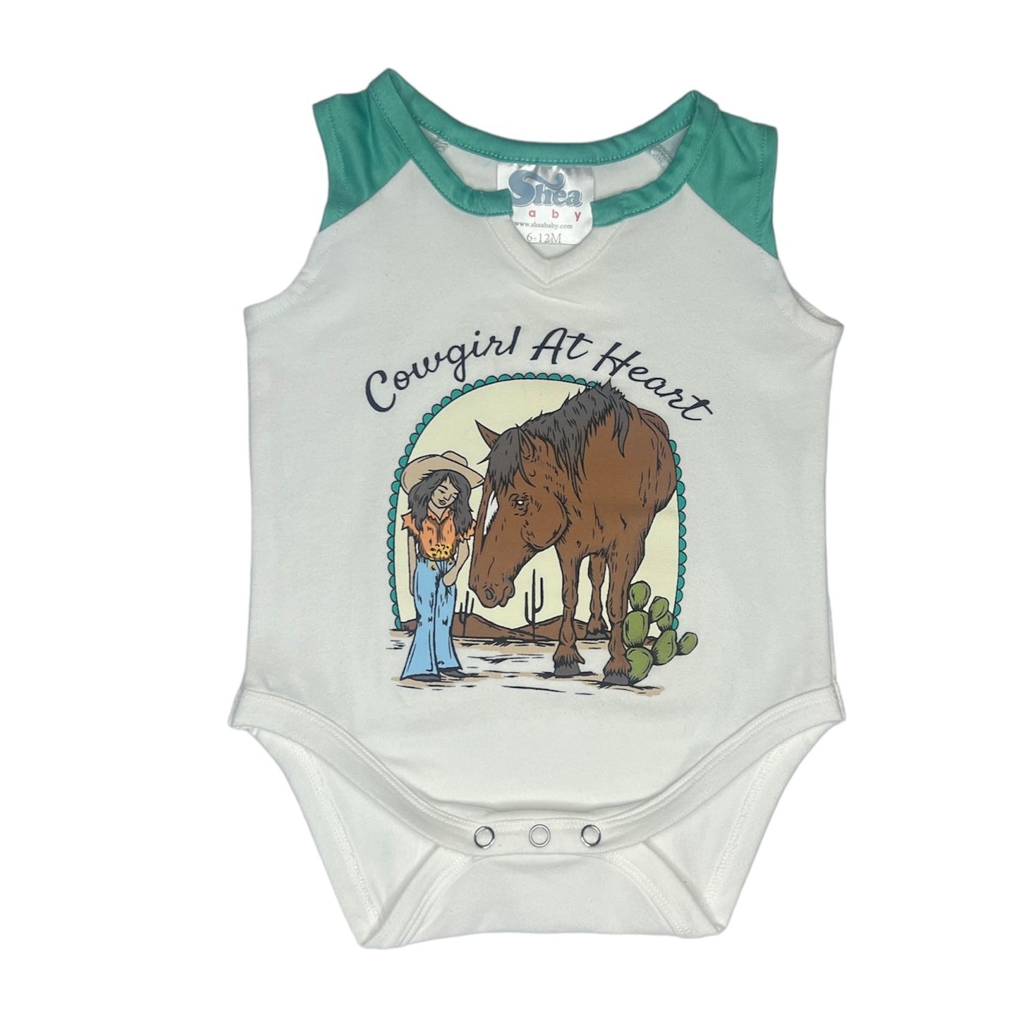 Girls Cowgirl At Heart Tank Onesie by Shea Baby