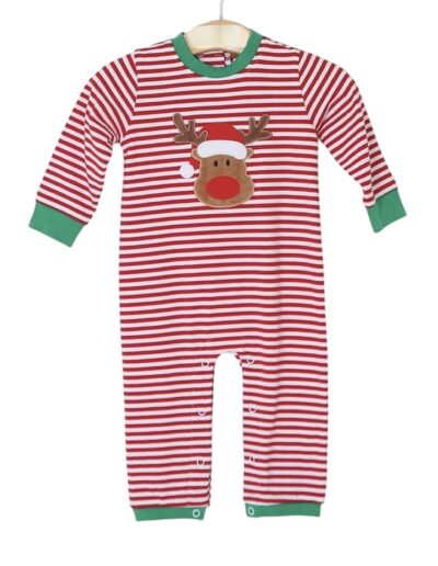 Boys Reindeer Applique Romper by Millie Jay