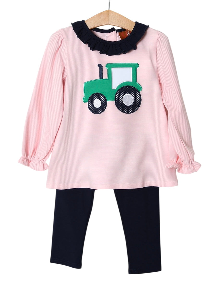 Girls Tractor Applique Legging Set by Millie Jay