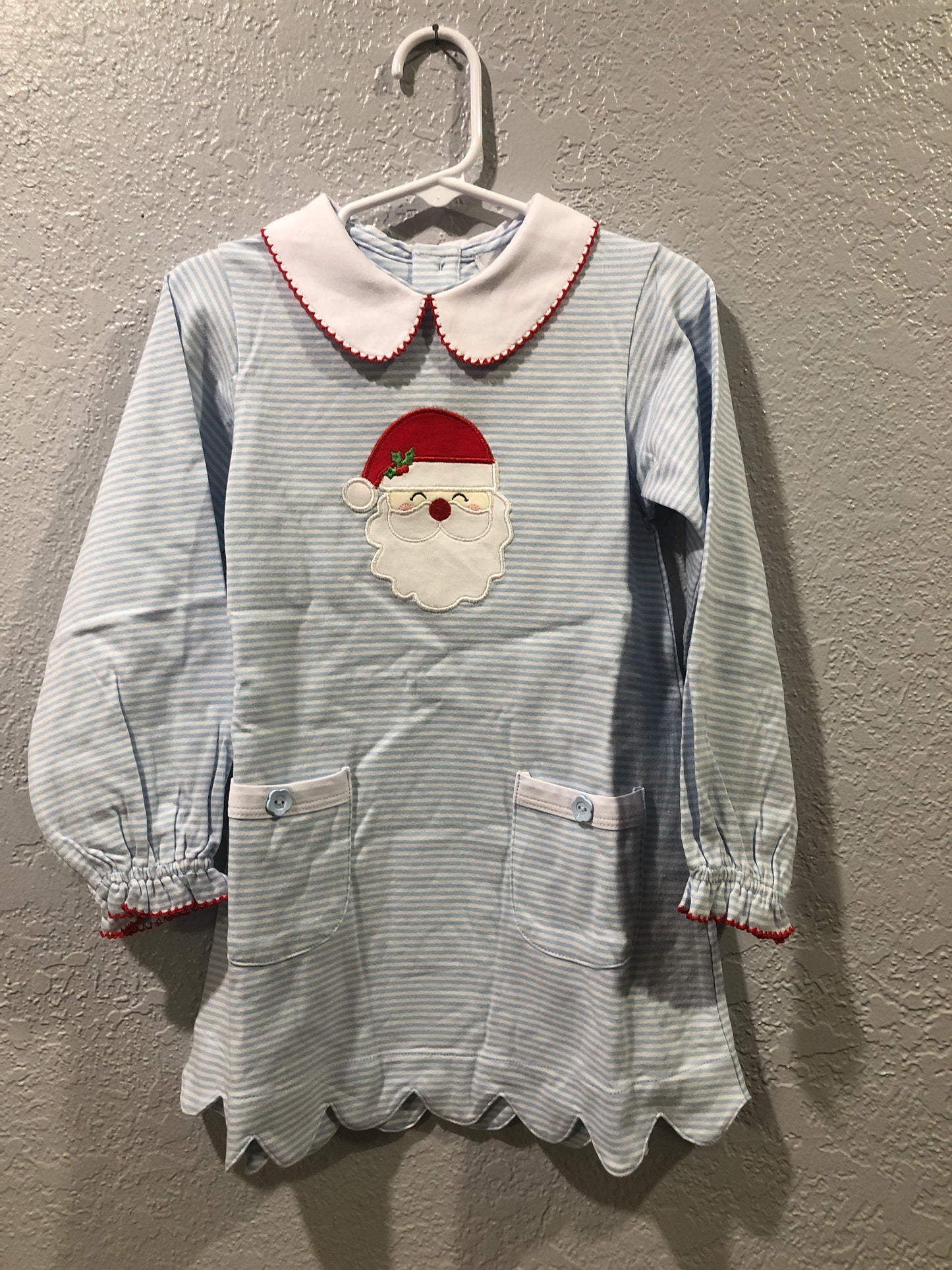 Girls Santa Long Sleeve Romper or Dress by Ishtex