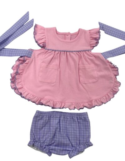 Girls Pink & Purple Harlow Tie Bloomer Set by Millie Jay