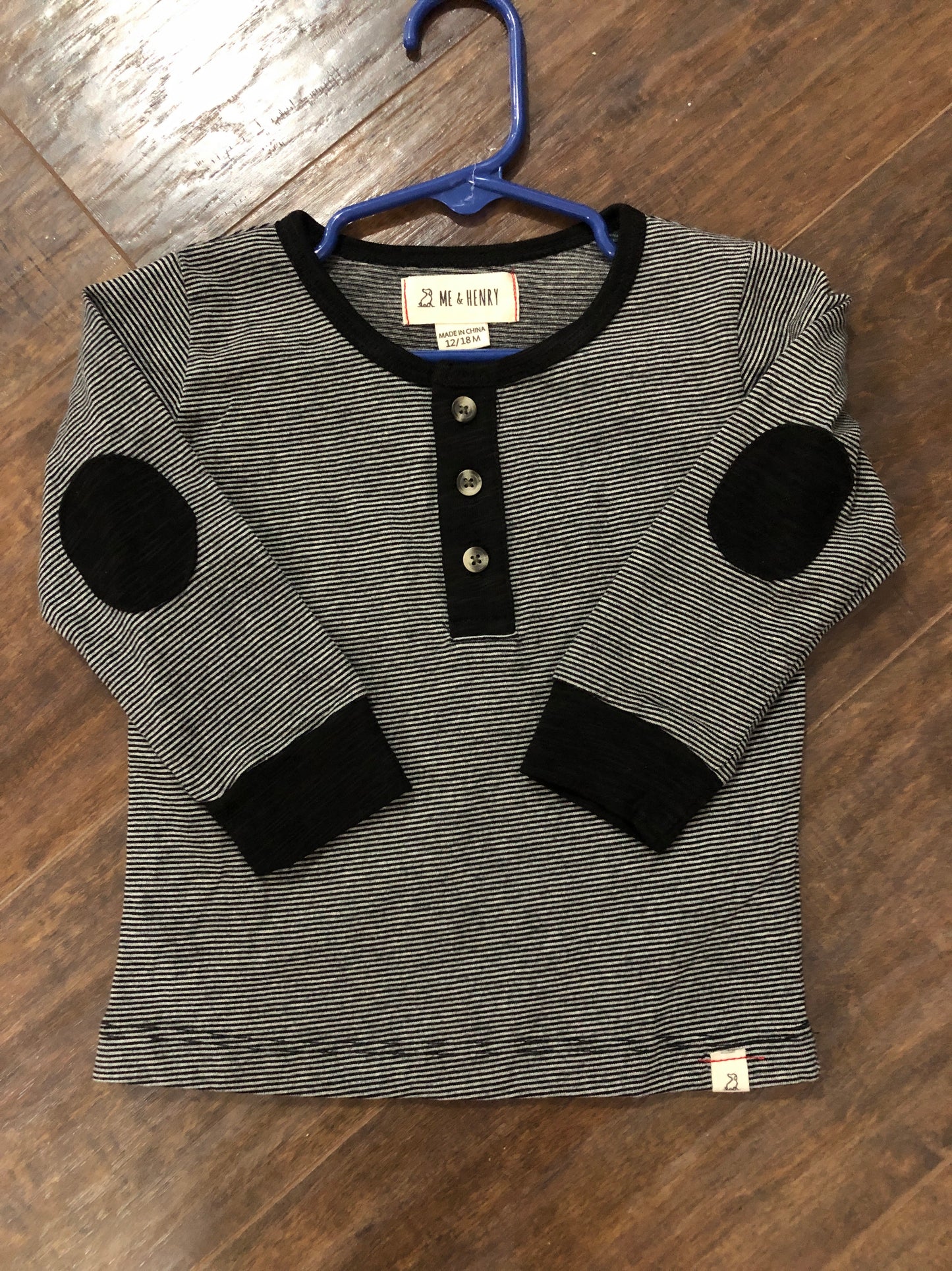 Boys Black/White Micro Stripe Onesie or Shirt by Me & Henry