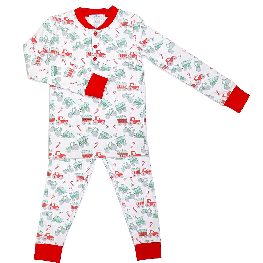 Boys Santa's Tractor Pajama Set by Ishtex