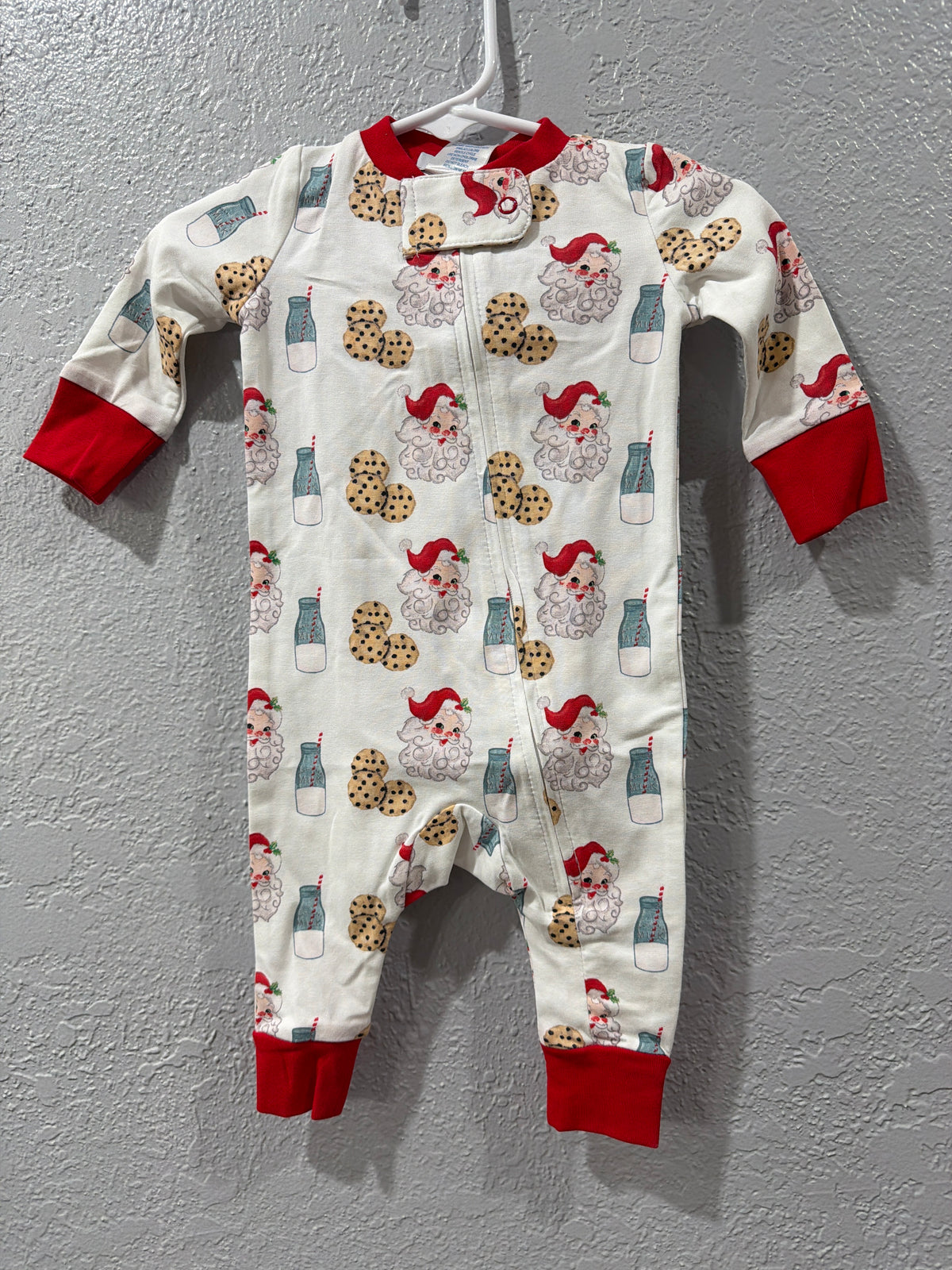 Boys Santa Milk and Cookies Pajama Romper by Ishtex
