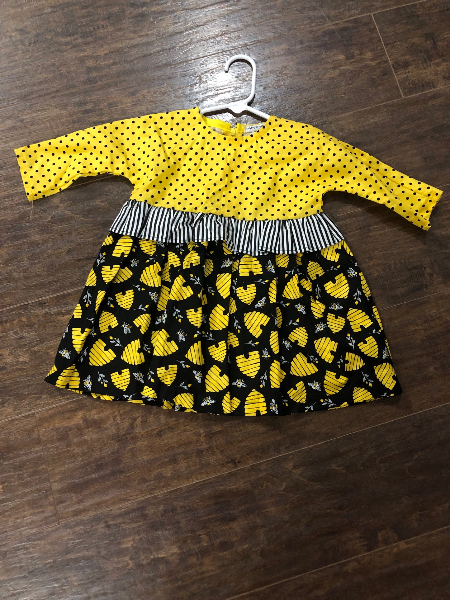 Girls Beehive Short Sleeve Dress by Ladybug Dezignz