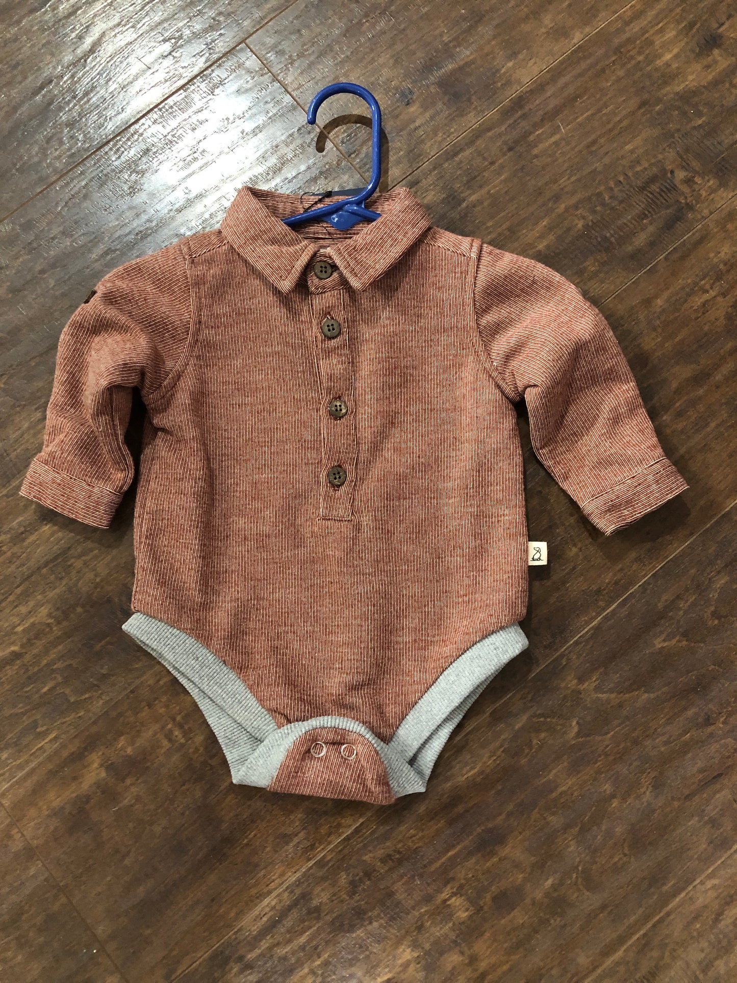 Boys Burgundy/Cream Stripe Jersey Onesie or Top by Me & Henry