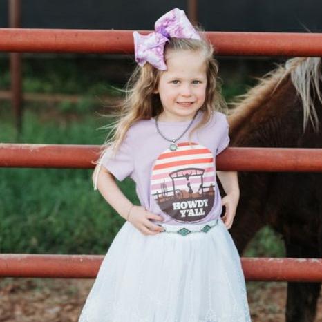 Girls Howdy Y'all Fringe Tee by Shea Baby