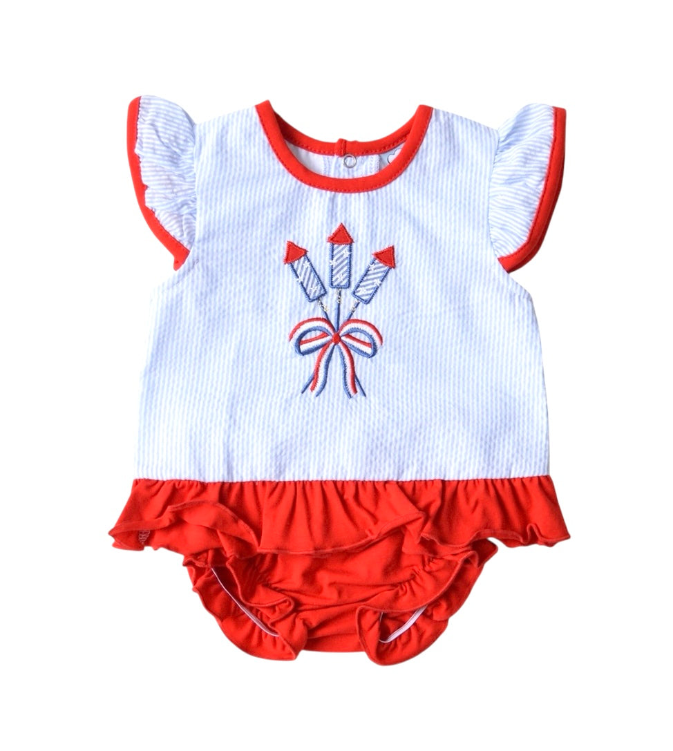 Girls Fireworks A/S Bloomer Set by Three Sisters