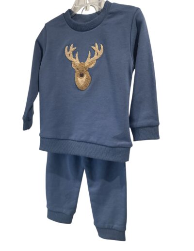 Boys Deer Applique Jogger Set by Three Sisters