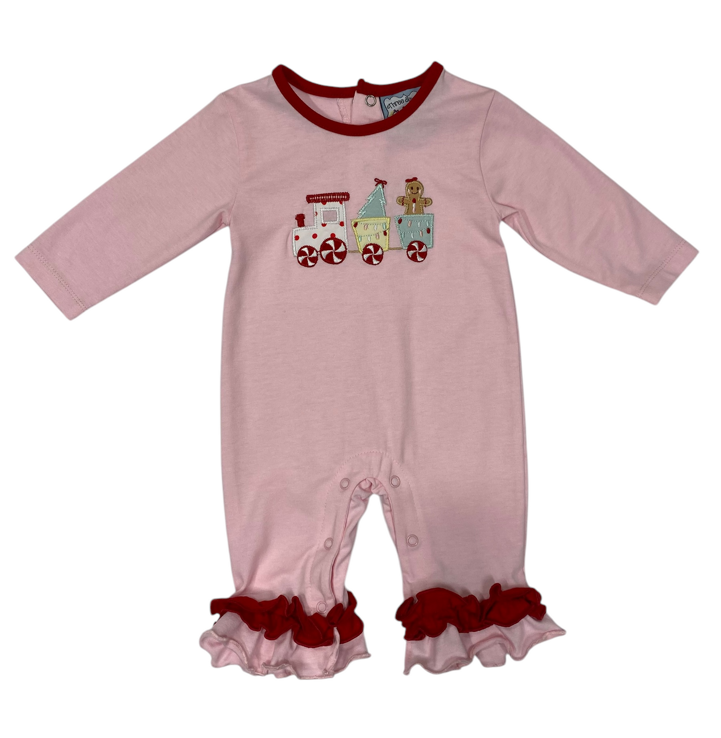 Girls Christmas Train Romper by Three Sisters