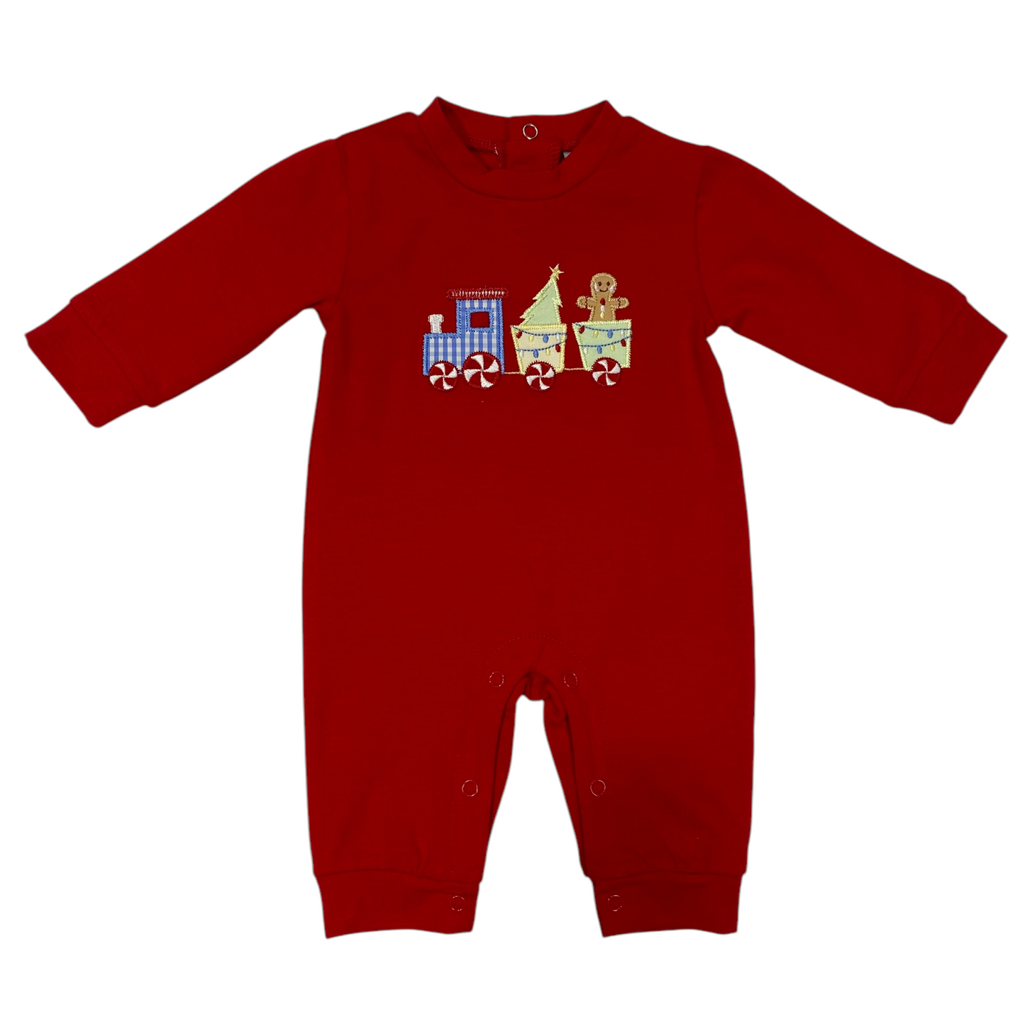 Boys Christmas Train Romper by Three Sisters